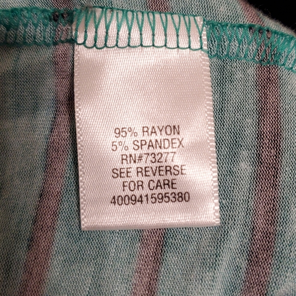 EUC Dana Buchman Green and Black Stripe Top XL - Picture 6 of 7